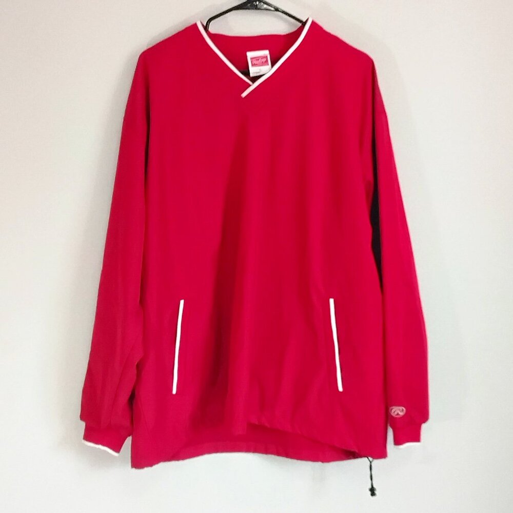 Rawlings Long Sleeve Pullover Nylon Watwerproof Baseball Shirt!!